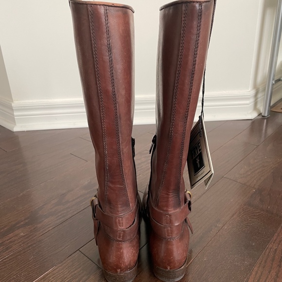NWT Frye Women's Melissa Knotted Tall Riding Boot in Redwood - Picture 5 of 10
